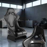 Chaise de jeu inclinable en fibre de carbone Apex avec revêtement en cuir PU, siège baquet intégral, mousse confortable, pour PC, réglable en hauteur - Vente Flash