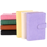 Carpeta de anillas de PU impermeable A6 con patrón de piel de cocodrilo presupuesto opción al por mayor colorido tamaño A5 precio bajo