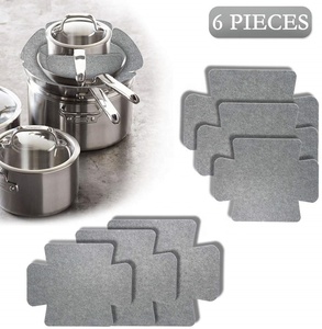 Protectores rectangulares para ollas y <span class=keywords><strong>sartenes</strong></span>, <span class=keywords><strong>de</strong></span> fieltro gris, 3 tamaños diferentes, 6 uds. - Product Image 3