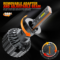 Ampoule de phare LED V20 H1, remplacement halogène, ajustement direct, 120W 14400LM, puce 3570, étanche IP68, 12V, alliage d'aluminium