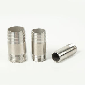 Raccord de tuyau d'eau en acier inoxydable 304 à filetage mâle, design pagode avec joint en bambou pour raccords de tuyaux - Product Image 1