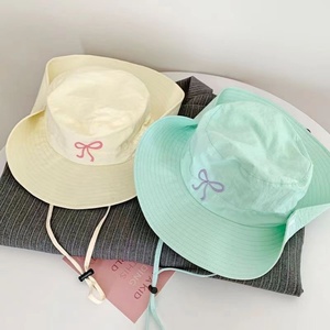 Chapeau de pêcheur à nœud papillon pour fille, séchage rapide, nouveau, respirant, protection solaire, couleurs bonbon, pour étudiants, été - Product Image 2