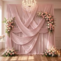 Rideaux de fond blancs infroissables pour fêtes, mariages, baby showers, anniversaires, décorations de fond personnalisables