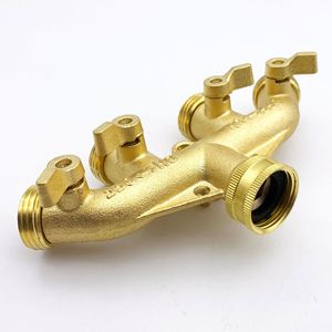 Distributeur de tuyau d'arrosage en laiton à 4 voies, fileté 1/2 pouce, pour irrigation, robuste et durable, norme ANSI - Product Image 3