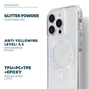 Aikusu Source Manufacturers Coques de téléphone transparentes magnétiques antichoc en TPU et PC avec design pour iPhone 15 14 13 Pro Max - Product Image 1