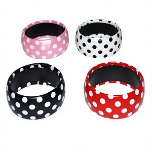 <b>Cute</b> Polka Dot Acrylic Resin Bangle <b>Bracelets</b> Multicolor Fashionable Bangle Jewelry Unisex Stylish Design Wedding Party Woman - Product Image 1