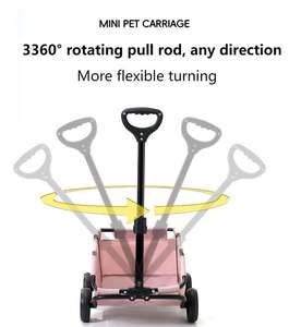 Poussette pliable pour animaux de compagnie, légère, portable, de voyage, 4 roues, mini chariot pour animaux âgés et faibles, lavable et grande taille - Product Image 6