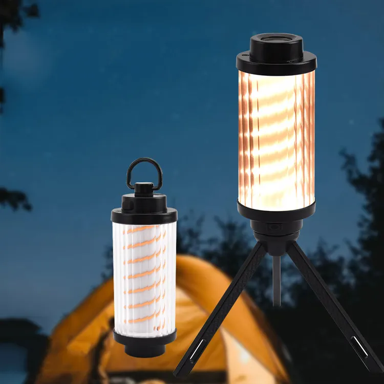 Nieuwe Warm Licht Tentlamp High Power Led Zaklamp Outdoor Tent Oplaadbare Zaklamp Mini Camp Lantaarn Licht Met Statief Haak