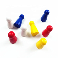 Coloré personnalisé enfants peint en bois humanoïde pièces jeu de société accessoires créatifs personnalisé 16/12/17 dés pion jeu d'échecs