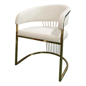 Golden Stainless Steel Black <b>White</b> Grey Velvet Dining Chair <b>Armchair</b> for Nail Salon Beauty Bar Event Wedding - Product Image 2