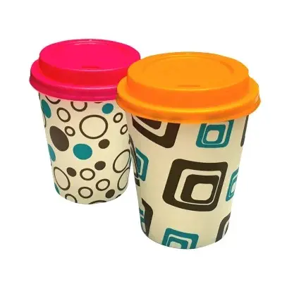 Tasse à thé en papier jetable de haute qualité 8 Oz, tasse à café, tasse à boisson avec couvercles