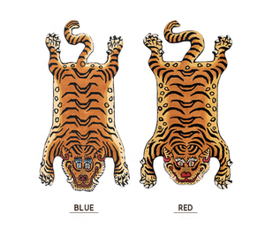 Tapis fait à la main pour salon, grande taille, accessoire de couleur noire personnalisé, shag, imprimé d'animaux, tigre tibétain - Product Image 2