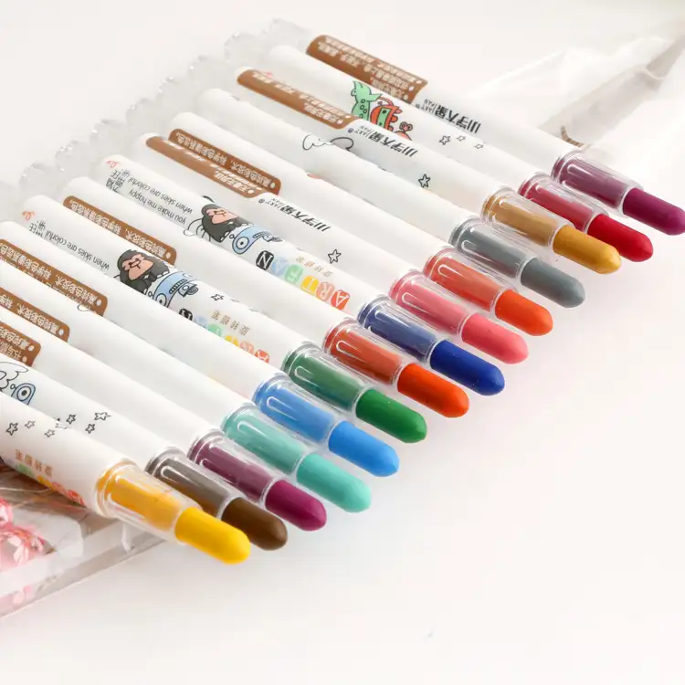 Varas de pintura para crianças, 18 cores de caneta de cera não tóxica