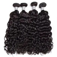 Lots de Cheveux Humains Ondulés Naturels, Cheveux Indiens Bruts Vierge, Cuticules Alignées, Tissage Remy Double Drawn, Noir Naturel, 3 Lots
