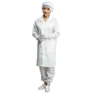 5毫米98% 聚酯 + 2% 碳纤维聚酯esd罩衫防静电实验室外套防静电防尘针织罩衫