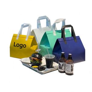 Nouveau sac isotherme pliable imperméable portable, maintien au frais, non tissé, design à motifs de lettres, pour emporter des aliments, gâteaux - Product Image 1