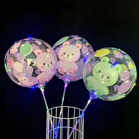 Ballon LED transparent Uzer de 24 pouces en forme d'ours, décoration de fête, décoration de baby shower