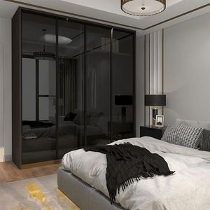 Armoires de chambre à coucher modernes haut de gamme en bois, nouvelle conception 2025, avec portes coulissantes - Product Image 5