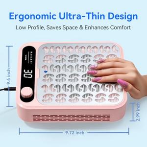 Colector de Polvo de Uñas Profesional, Potente Succión, Pantalla LED Rosa, Velocidad Ajustable, Filtro Reutilizable para Uñas Acrílicas - Product Image 2