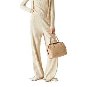 Pantaloni personalizzati 100% cotone Cashmere cotone maglia <span class=keywords><strong>a</strong></span> coste da donna abbigliamento invernale Casual donna maglia dritta allentata - Product Image 1