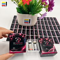 Boîte d'emballage pour flacons en verre de 3 ml (2 pièces) avec laminage brillant, boîte personnalisée et étiquette adhésive pour flacon, ensemble complet