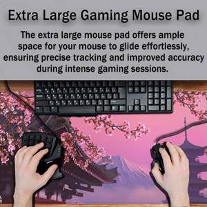 แผ่นรองเมาส์อนิเมะ XL ขนาดใหญ่ กันลื่น แบบกำหนดขนาดเอง ทำจากยาง ลายสี่เหลี่ยม สำหรับคีย์บอร์ด เล่นเกม ใช้ในสำนักงาน ขอบเย็บอย่างดี - Product Image 3