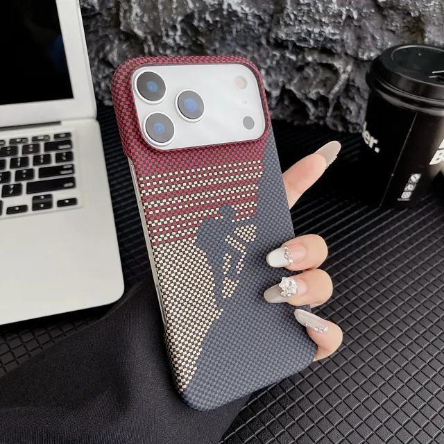 NEW Fashion Carbon Fiber Style Case For iPhone 17 16 15 Pro Max Plus 14 13 Half Wrap Case Shockproof Bumper Protective Shell