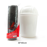 Rollo de Bolsas de Basura Negras de HDPE Personalizables Starseal, Bolsas de Basura Desechables Resistentes de 30*40 Pulgadas con Asa Flexiloop y Cordón de PP, Plástico ISO