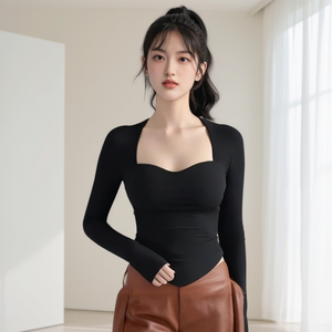 Maglietta a maniche lunghe da <span class=keywords><strong>donna</strong></span>, design elegante e alla moda, vestibilità slim che esalta la silhouette, top che conferisce un look sexy e femminile. - Product Image 5
