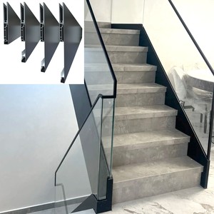 Profilé en U en aluminium robuste <span class=keywords><strong>de</strong></span> 7 mm pour garde-corps en verre, <span class=keywords><strong>fixation</strong></span> latérale, avec vis 8x80, <span class=keywords><strong>fixation</strong></span> triangulaire, bande <span class=keywords><strong>de</strong></span> <span class=keywords><strong>fixation</strong></span> pour couvercle, pour balcon et villa - Product Image 1