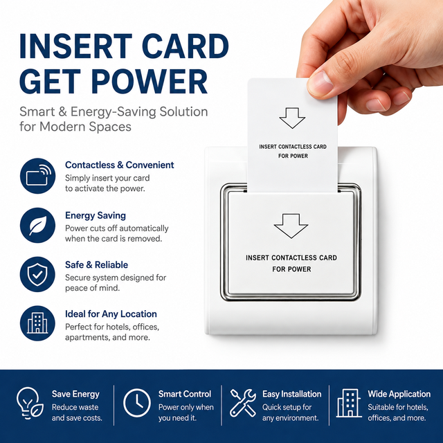 220V 125Khz Hotel Room Card Key Energy Saving Light Switch Electric Magnetic Suppliers