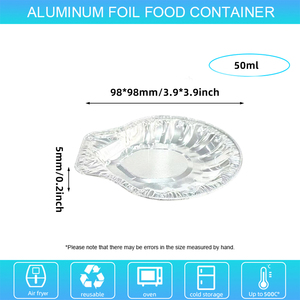 Contenedor <span class=keywords><strong>de</strong></span> aluminio desechable tipo concha <span class=keywords><strong>de</strong></span> 50 ml para mariscos, bandeja para barbacoa, horneado y envasado <span class=keywords><strong>de</strong></span> alimentos - Product Image 6