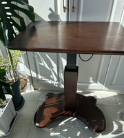 Bureau d'ordinateur portable rectangulaire en bois, réglable en hauteur, pliable, pneumatique, de qualité supérieure, pour la maison, le bureau ou la chambre à coucher