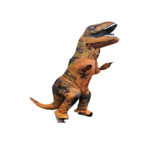 Atacado inflável traje de halloween inflável jurássico, T-REX dinossauro fantasia para crianças