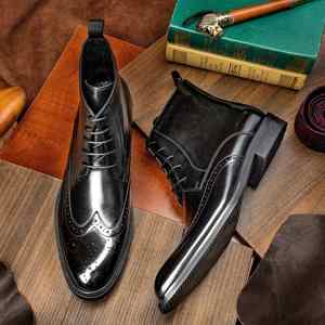 Zapatos de Cuero Hechos a Mano de Alta Calidad para Hombre, Zapatos Formales de Boda, Impermeables, para Verano y Otoño - Product Image 5