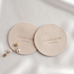 PandaSew Custom Logo New Design Luxury Microfiber Package Bag for Rings Earrings Necklace Round Gift Jewelry Pouch - Product Image 3