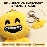 Portachiavi Peluche Eeme da 4 Pollici, Bambola Imbottita Gialla con Faccia Divertente, Fornitore Diretto di Fabbrica, Prezzo Economico, Vendita all'Ingrosso
