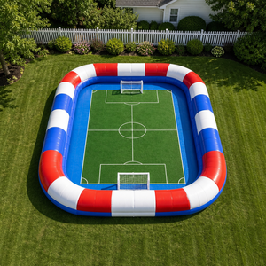 Combo Calcio Rosso Bianco <span class=keywords><strong>Blu</strong></span> EJIA - Arena Gonfiabile Gigante per Calcio, Telo in PVC da 0,55mm, Certificato CE, 10-15 Persone, <span class=keywords><strong>Noleggio</strong></span> - Product Image 1