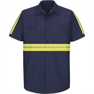 Vestes de travail réfléchissantes en polyester-coton de classe 2 ANSI avec logo personnalisé pour la protection des travailleurs, la soudure, la réparation automobile, les mines de charbon - Product Image 1