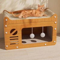 Lit pour chat résistant à l'usure, double porte, toutes saisons, anti-griffures pour canapé, jouet pour chat avec récupérateur de débris