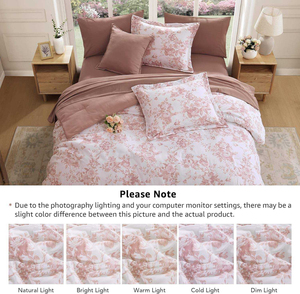Juego de Edredón de Flores Botánicas Personalizado OEM ODM, 7 Piezas, Floral, para Todas las Estaciones, Ropa de Cama de Hotel de Lujo de Algodón con Sábanas de Algodón de 300 Hilos - Product Image 5