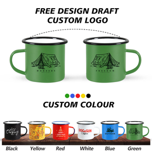 Nhà cung cấp trống màu đen kim Loại biểu tượng tùy chỉnh thiết kế tái sử dụng không thể phá vỡ du lịch men cốc cà phê cho thăng hoa in ấn - Product Image 2