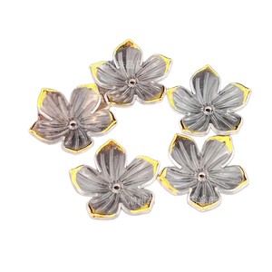 Épingle à cheveux en acrylique en forme de fleur de cerisier, plaquée or, accessoire de bijoux DIY pour un usage quotidien - Product Image 5