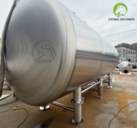 20 ton 20000L roestvrijstalen horizontale atmosferische vloeistofopslagtank voor voedsel, dranken, olie en chemicaliën