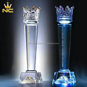 High-Grade Led Light Cup Prize Glass Awards Model Wholesale Creative Crystal Crown Trophy