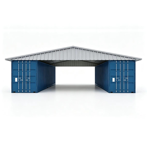 Abri conteneur extérieur robuste, imperméable, ignifuge, tente de stockage industrielle, toit en tôle d'acier colorée pour usine - Product Image 6