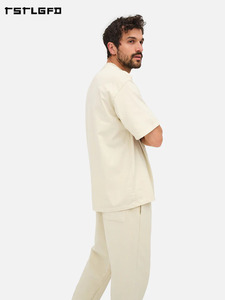 Fabricante de Ropa Ecológica, Camiseta Extra Grande Personalizada para Hombre, Algodón Orgánico Grueso, Corte Relajado - Product Image 3