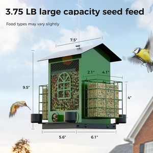 Mangeoire à oiseaux murale à revêtement en poudre JH-Mech mangeoire à oiseaux à l'épreuve des écureuils pour l'extérieur suspendue - Product Image 2