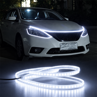Feux de jour LED 150 cm à défilement lumineux pour capot de voiture, éclairage décoratif DRL, lampe d'ambiance décorative pour capot moteur 12V