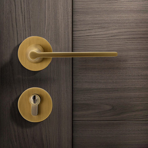 Manija de puerta de latón macizo, duradera y elegante, cerraduras modernas de lujo para dormitorios, puertas de madera para apartamentos, mansiones, edificios de oficinas, herrajes. - Product Image 4